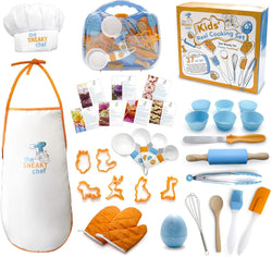 Sneaky Chef Kids Baking and Cooking Set - 37 Piece BPA-Free with Essential Utensils and Recipe Cards Ages 6