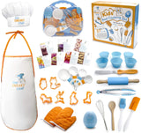 The Sneaky Chef Kids Baking and Cooking Set 37 Piece BPA Free, Child-Safe Essential Junior Utensils, Cooking Protection, Storage Case, Cookie Cutters, and 7 Healthy Recipe Cards - Ages 6+ Years