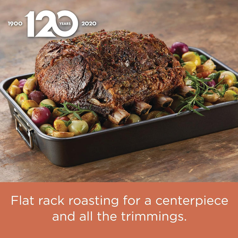 Farberware Nonstick Roaster with Rack - 11 x 15 - Gray