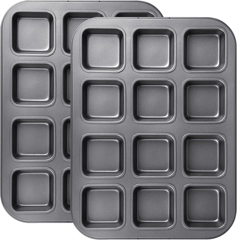 Heavy Duty Non-Stick Brownie  Muffin Baking Pan - 2 Pack