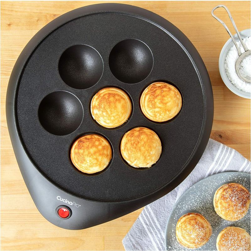 Electric Ebelskiver Maker with Non-stick Coating - Danish Pancake Takoyaki and Cake Pop Baker for Festive Desserts and Gifts