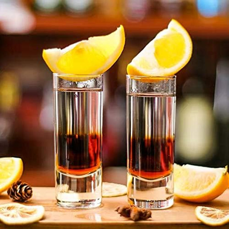 DeeCoo Heavy Base Shot Glass Set Bulk, Whisky Shot Glasses 2 oz, Mini Glass Cups For liqueur, Double Side Cordial Glasses, Tequila Cups Small Glass Shot Cups Set Of 24