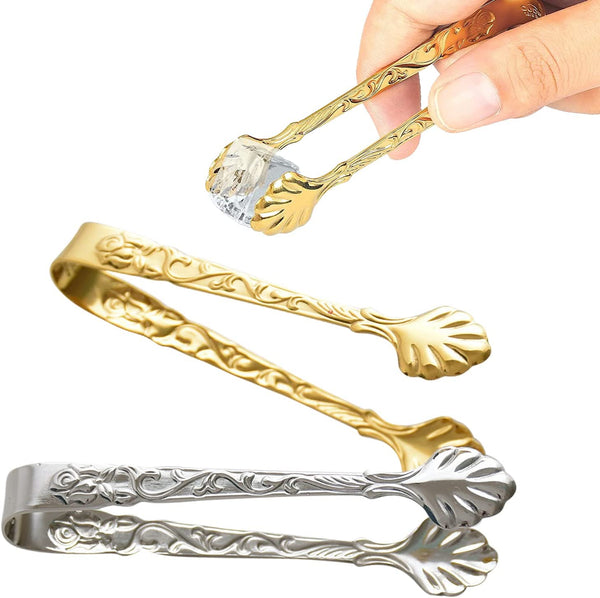 Mini Tongs for Appetizer Sugar Tongs Small Tongs for Ice Cube Rose Handle Tong for Serving Food Party Supplies for Tea Party
