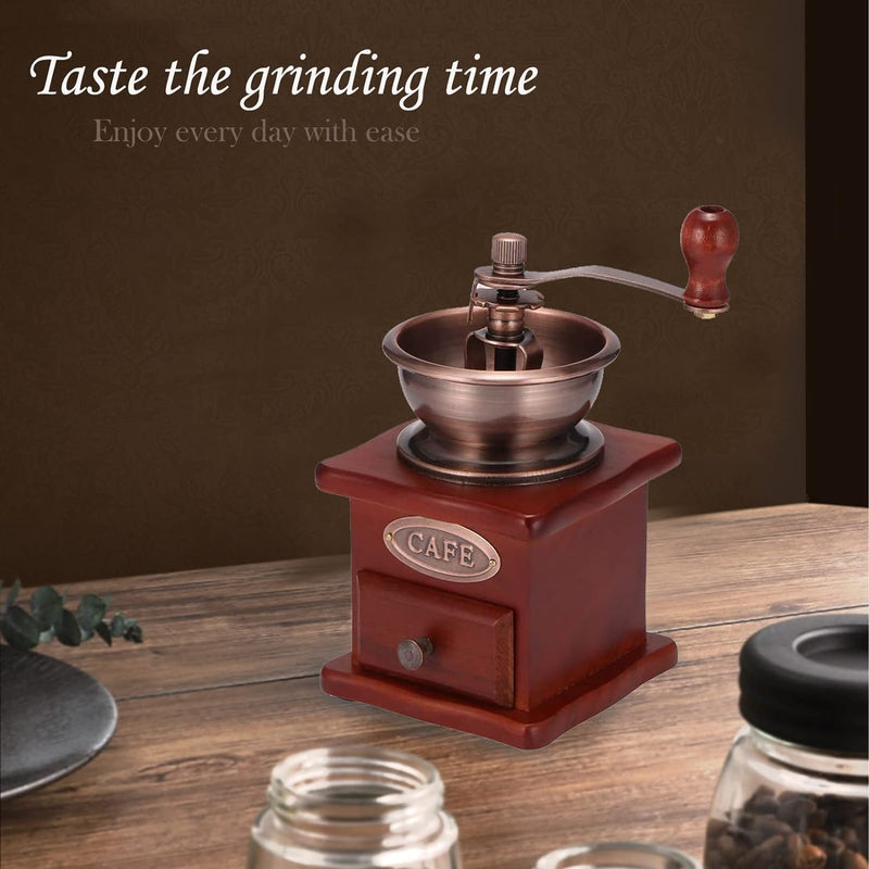 Manual Coffee Grinder, DDSKY Hand Crank Coffee Grinders Vintage Style Hand Coffee Grinder Roller Classic Coffee Mill Hand Crank Coffee Grinders With Brush for Drip Coffee French Press