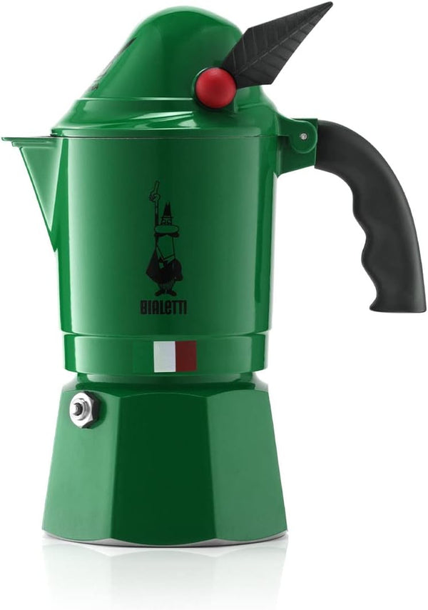 Bialetti - Moka Express Alpina: Iconic Stovetop Espresso Maker, Moka Pot 3 Cups (4.3 Oz - 130 Ml), Aluminium, Green