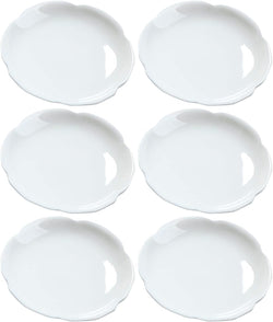 Sizikato 6pcs White Porcelain Tea Coaster, 3.3-Inch Tea Bag Coaster