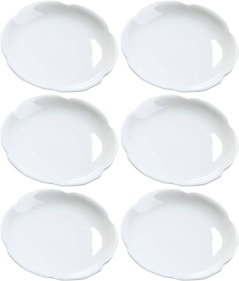 Sizikato 6pcs White Porcelain Tea Coaster, 3.3-Inch Tea Bag Coaster