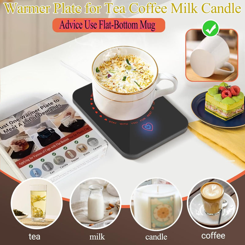 Coffee Mug Warmer for Desk with Auto Shut Off, Coffee Cup Warmer for Desk Office Home-Xmas Coffee Gifts