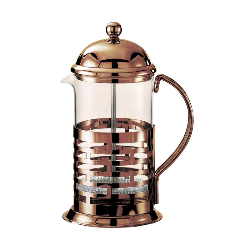 Service Ideas T877BRNZ Brick Coffee French Press, Glass and 18/8 Stainless Steel, Bronze, 1 Liter, 33.8 Ounces