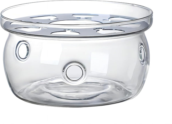 Glass Teapot Warmer, High Heat Resistant Borosilicate Glass Tea Light Warmer, 6 Inches, Candles not Included