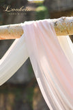 Blush Chiffon Fabric Drapery Wedding Arch Drapping Fabric Ceremony Reception Swag, 2 Panels 30" Wide 6 Yards Long, Romantic Blush & White