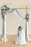 Artificial Wedding Arch Flowers Kit (Pack of 4) - 2Pcs Aobor Floral Arrangement with 2Pcs Drapes for Ceremony and Reception Backdrop Decoration