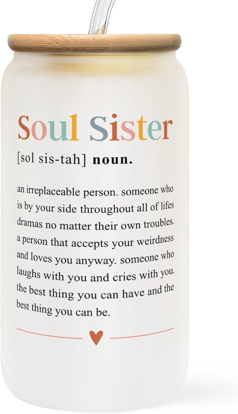 Friendship Gifts for Women Friends, Gifts for Friends Female, Gifts for Best Friend - Gifts for Sister, Sisters Gifts - Sister Birthday Gifts from Sister - Christmas Gifts For Women - 16 Oz Can Glass