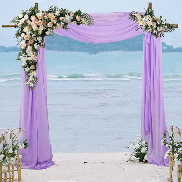 18ft Sheer Chiffon Wedding Arch Drapes for Ceremony  Reception Decorations