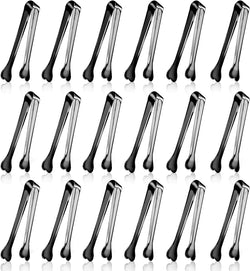 Dmoera 18 Pack Premium Small Serving Tongs, Mini Stainless Steel Appetizer Tongs 4.33Inch Silver