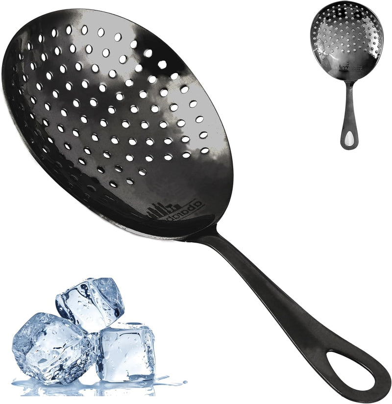 A Bar Above Professional Bartender Julep Strainer for Cocktail Drinks - 304 Stainless Steel Strainer for Home Bar and Professional Bartenders - Great Strainer for Cocktail Shakers & Mixing Glasses