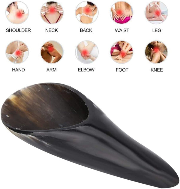 Gua Sha Massage Tools, Ox Horn Scraping Massage Board Body Acupuncture Therapy Muscle Pain Relief for Face Back Neck Shoulder Hand Arm Leg