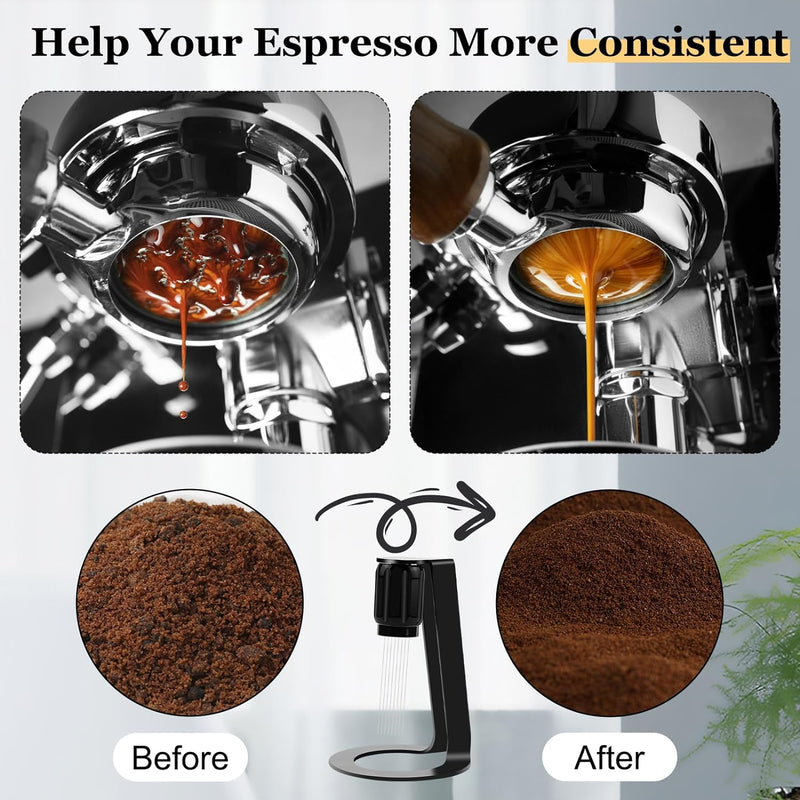 WDT Espresso Tool with Magnetic Stand, 8 x 0.4mm Stainless Steel Espresso Distribution Stirrer