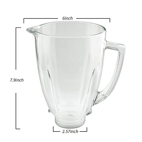 Replacement 6-Cup Glass Jar with Blade for Oster Blenders