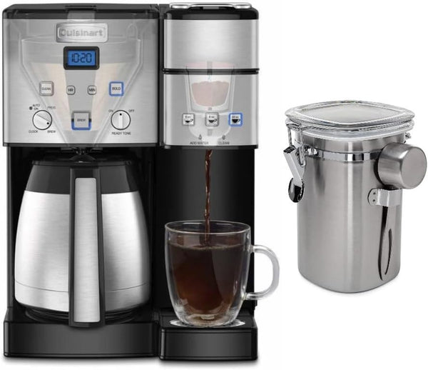 Cuisinart SS-20 Coffee Center 10-Cup Thermal Single-Serve Brewer Coffeemaker (Silver) Bundle with Chefwave Coffee Canister (2 Items)