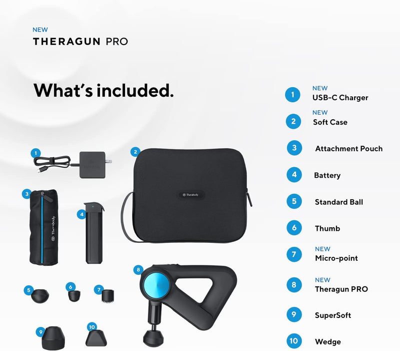 TheraGun Pro Handheld Deep Tissue Massage Gun - Bluetooth Enabled Percussion Massage Gun & Personal Massager for Pain Relief & Circulation in Neck, Back, Leg, Shoulder and Body (Black - 5th Gen)