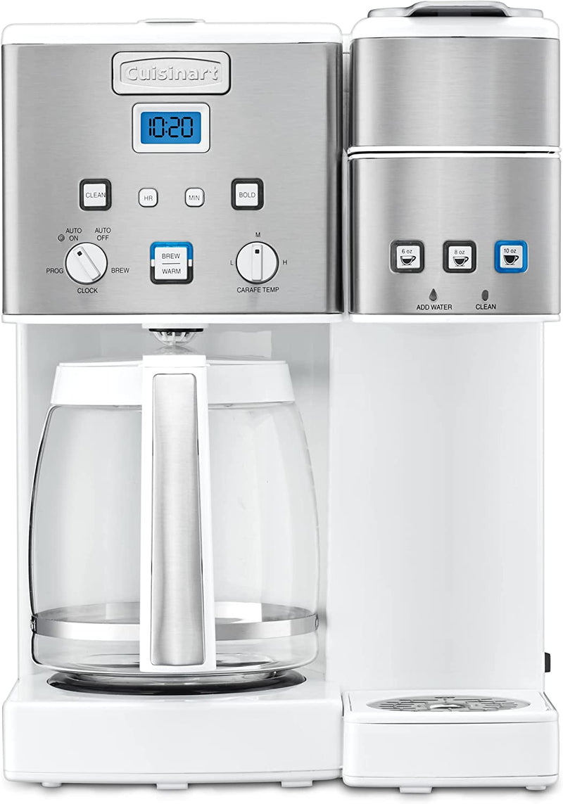 Cuisinart Single Serve + 12 Cup Coffee Maker, Offers 3-Sizes: 6-Ounces, 8-Ounces and 10-Ounces, Stainless Steel, SS-15P1