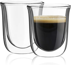 JoyJolt Javaah Double Walled Espresso Glasses Espresso Cups (Set of 2)- 2-Ounces