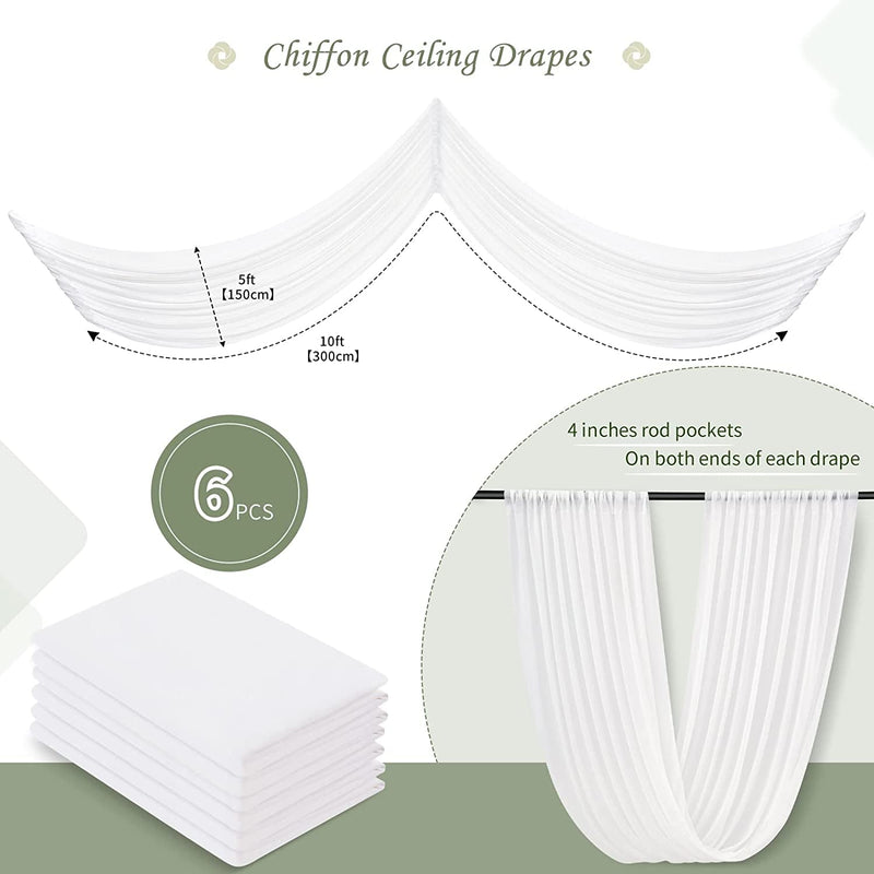 Chiffon Ceiling Drapes - Wedding Decorations