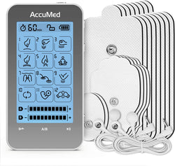 AccuMed TENS Unit Muscle Stimulator & Electronic Pulse Massager with 2 Channels - 12 Modes, Pain Management Device with 20 Intensities for Back, Neck, Acupuncture, Rechargeable Battery (AC-AP315)