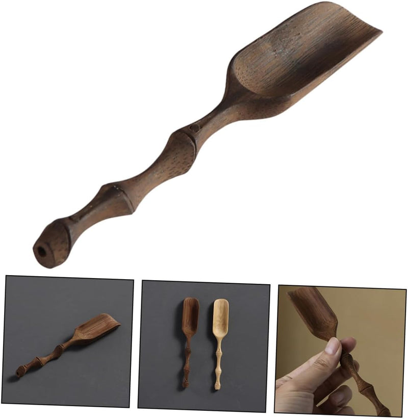 HOMSFOU tea spoon condiment wooden coffee wood coffee measure scoop mini accessories salt spoons mini matcha spoon Teaware Accessories Spoon Bamboo Tea Scoop Bamboo Teaspoons Ice shovel