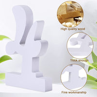 Wooden Table Numbers, 1-20 Wood Numbers, Wedding Table Numbers with Holder Base for Wedding, Receptions, Party, Restaurants, Cafés (White)