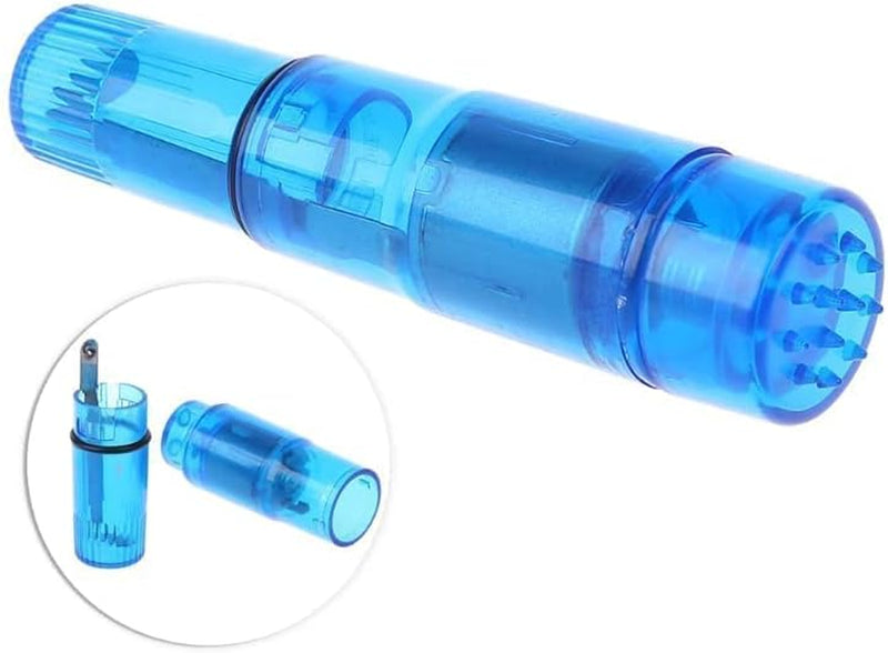 Finever Mini Massager Handheld with 4 Heads Pocket Pen for Face, Neck, Head,Back and Shoulder (1PC Blue)