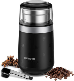 SHARDOR Coffee Bean Grinder Electric for Espresso, Silent Spice Grinder for Quiet Grinding, Herb Grinder for Home Use with Removable Stainless Steel Bowl, Black