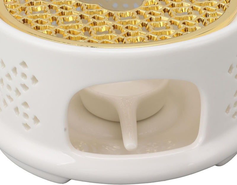 Ceramic Teapot Warmer, Sturdy Design, Perfect for Shops, Keeps Tea Warm Longer (White)