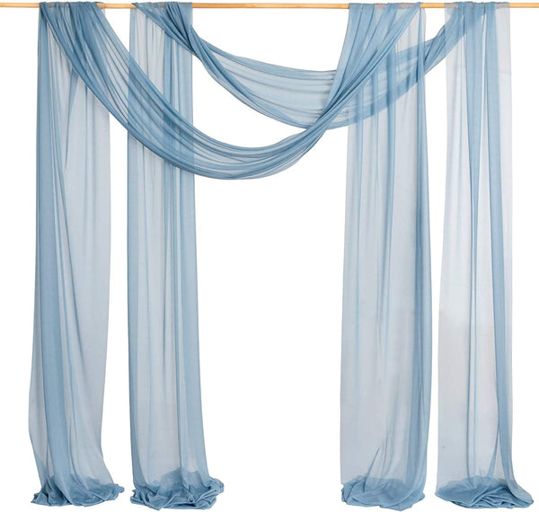 32Ft Wedding Arch Backdrop - 2 Panels Drapping Fabric Dusty Blue