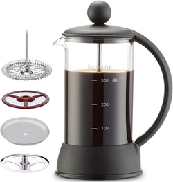 Easyworkz Eclipse French Press 12 oz Coffee Tea Maker with Borosilicate Glass