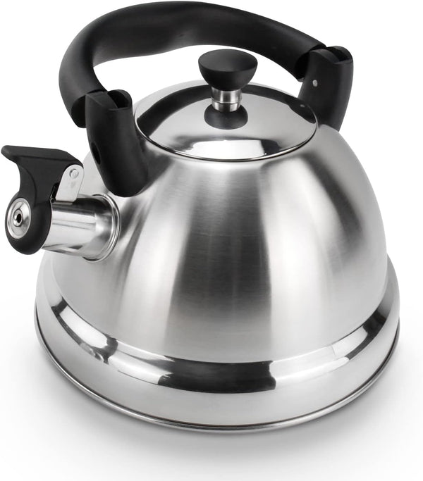 3.17QT Whistling Tea Kettle for Stove Top, Foldable Handle, Compatible with All Burners Including Induction, 18/10 Stainless Steel Stovetop Kettle Tea Kettle 3L