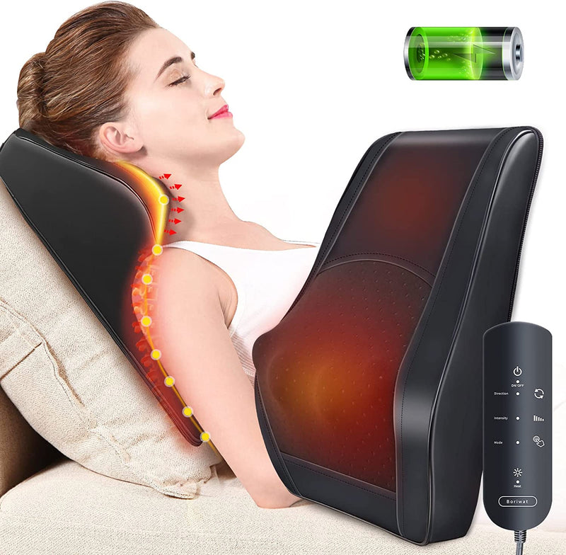 Neck Massager with Heat, Cordless Massagers for Neck and Back, Shiatsu Neck Massage Pillow for Back, Neck, Shoulder, Leg Pain Relief, Gifts for Men Women Mom Dad, Stress Relax at Home Office and Car