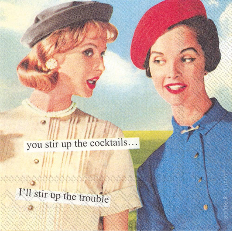 Boston International Anne Taintor Cocktail Beverage Paper Napkins, 5 x 5-Inches, Moderation