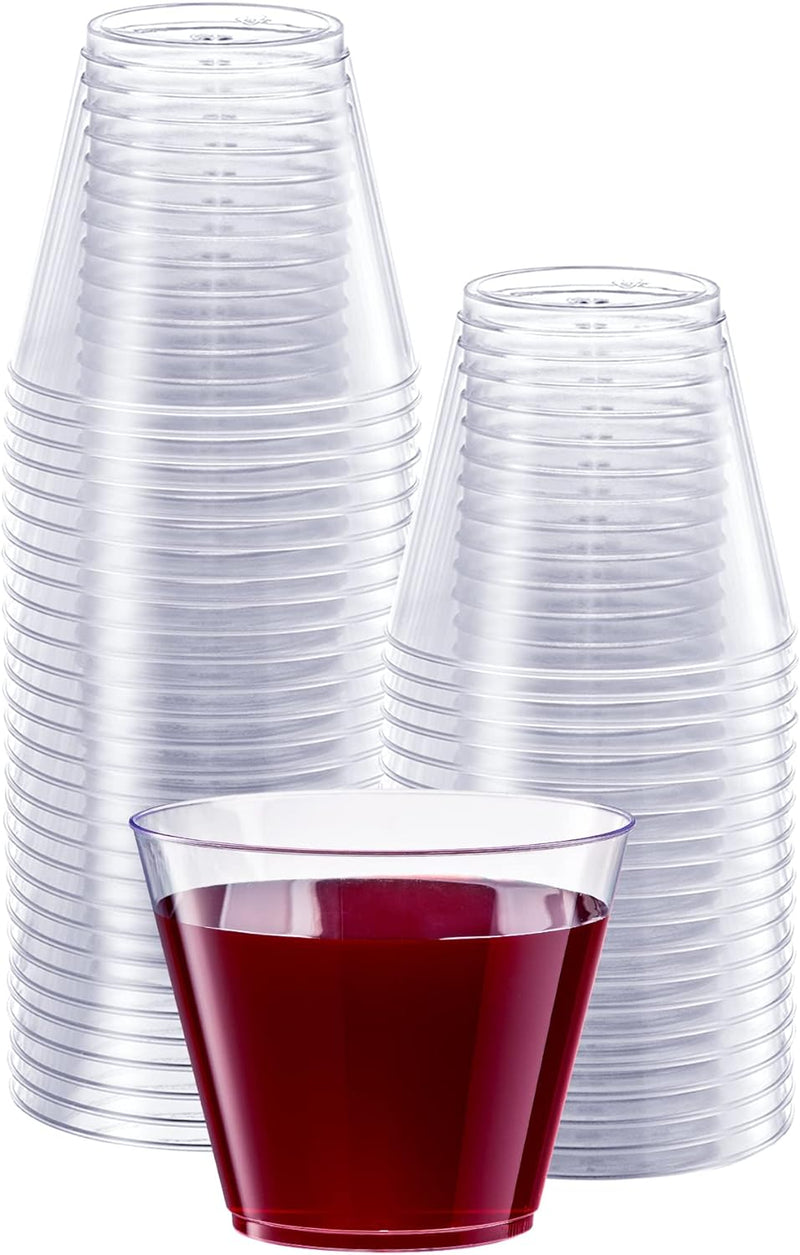 Comfy Package Clear Hard Plastic Shot Glasses [1 oz. - 100 Count] Disposable Shot Cups