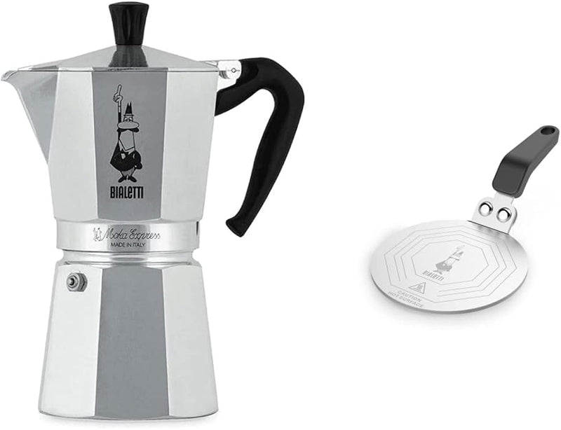 Bialetti - Moka Espress: Iconic Stovetop Espresso Maker, Makes Real Italian Coffee, Moka Pot 6 Cups (6 Oz), Aluminium, Silver