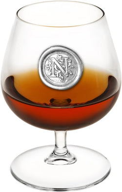 English Pewter Company 14.5oz Brandy Cognac Snifter Glass With Monogram Initial - Personalized Gift With Your Choice of Initial (D) [MON204]