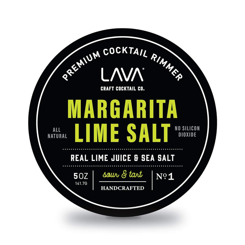 LAVA Premium Jalapeno Citrus Margarita Salt Cocktail Rimmer, All Natural Spicy Margarita Rimmer Salt, Sea Salt Rocks, Real Lime, No Silicon Dioxide, with Easy Screw-On Lid - 6oz