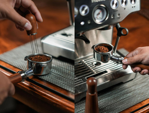 Pawa 54mm Bottomless Portafilter Paired with Wdt Tool - Enhance Your Espresso Brewing | Includes Filter Basket | Compatible with Breville Barista Express and 54mm Breville Machines