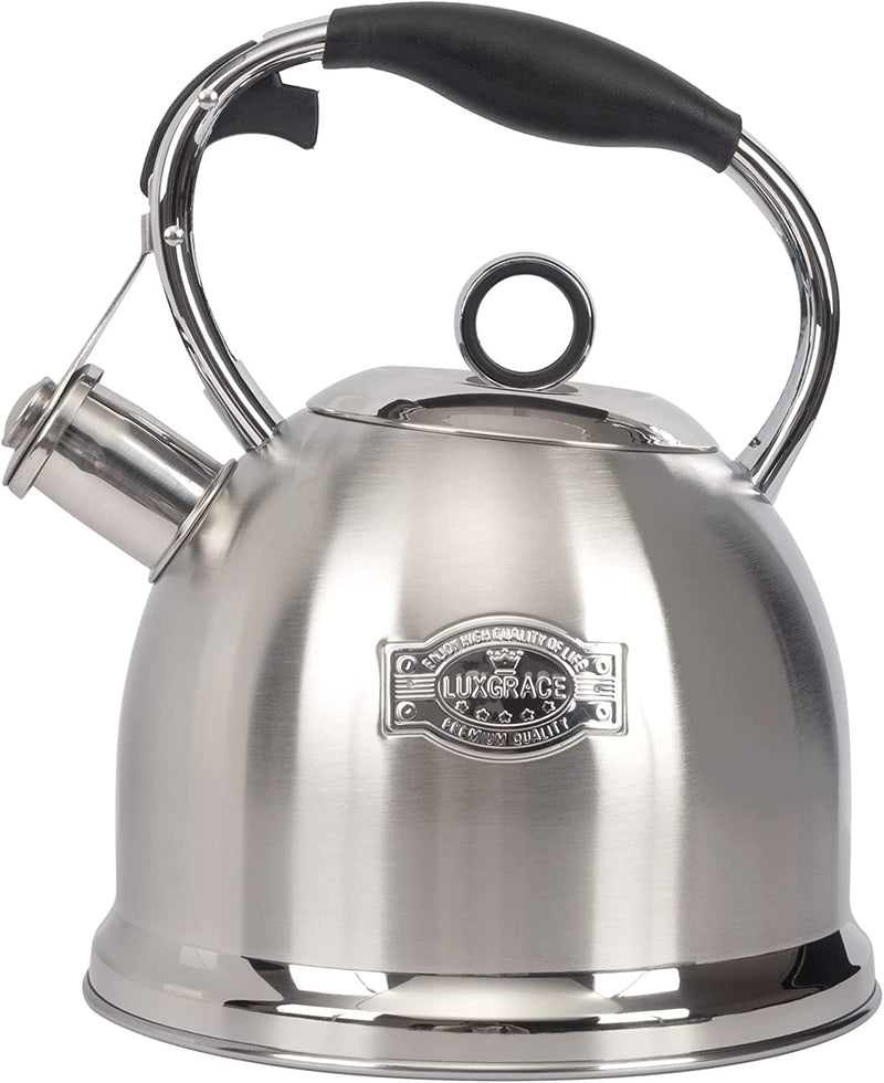 Whistling Stovetop Tea Kettle Food Grade Stainless Steel, Hot Water Fast to Boil for Stove Top-3.0Q