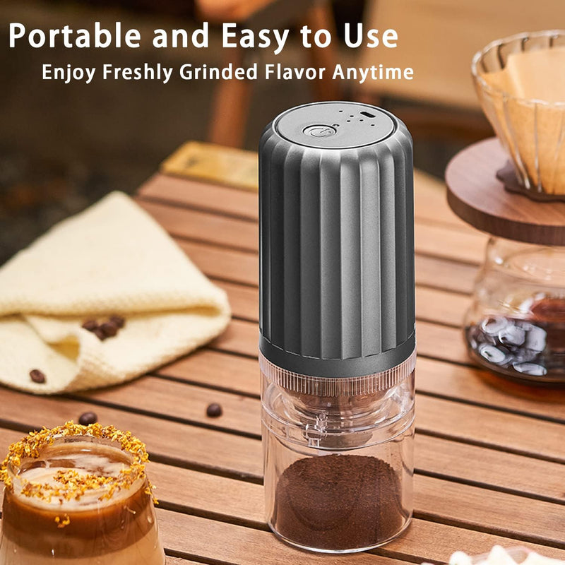 Heiko Spice & Coffee Grinder Electric, Portable Electric Coffee Bean Grinder, 5 gear Adjustments, One-Button Switch, Easy to Clean & Carry Coffee Grinders for Home Kitchen, Outdoor Travel(Black)