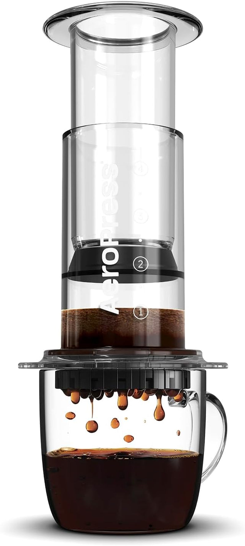 Aeropress Original Coffee Press – 3 in 1 brew method combines French Press, Pourover, Espresso - Full bodied, smooth coffee without grit, bitterness - Small portable coffee maker for camping & travel