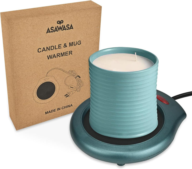 ASAWASA Candle Warmer for Large Jar, Coffee Mug Warmers, Safely Releases Scents Without a Flame, Melt The Candle Quickly, Enjoy Your Warm Coffee Tea. Gifts for Festival Birthday Women Men Mom Dad