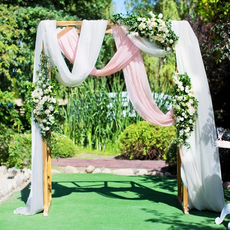 18FT Chiffon Wedding Arch Drapes - White for Ceremony Reception  Party Dcor