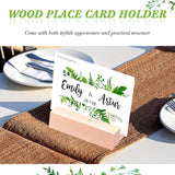 12 Pieces Wood Place Card Holders Wood Sign Holders Table Number Holder Stands Name Card Holder for Wedding Party Events Decoration (Natural Wood Color, 3 X 1.6 X 0.8 Inch)